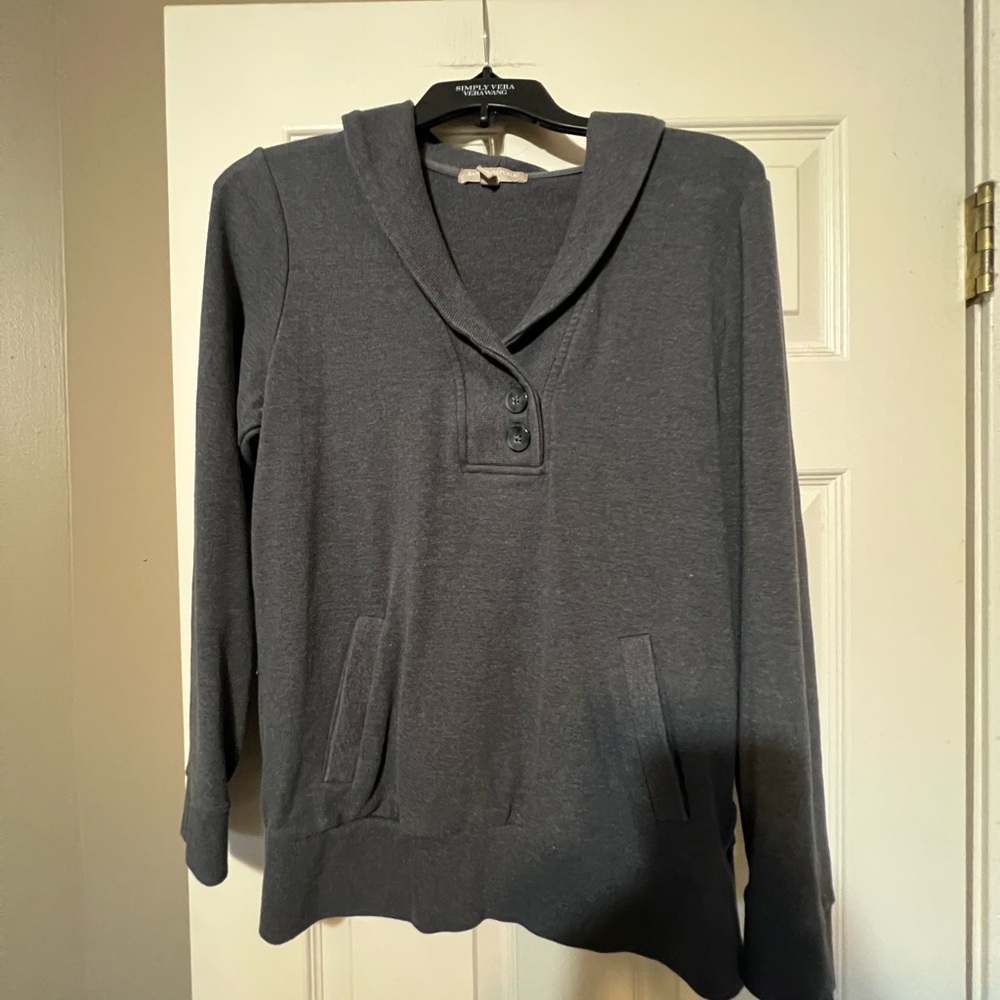 Banana Republic Womens Gray Long Sleeve Shawl Collar Pullover Sweater M